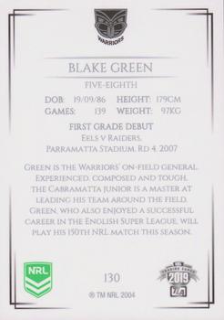 2019 NRL Elite #130 Blake Green Back